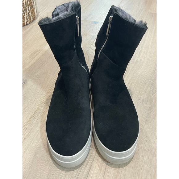 J Slides Boots Women 8.5 Black White Tristan Waterproof Platform Sneaker Bootie - Picture 2 of 8